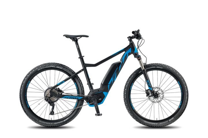 KTM Elektro-Mountain-Bike, isoliert auf weißem Hintergrund.