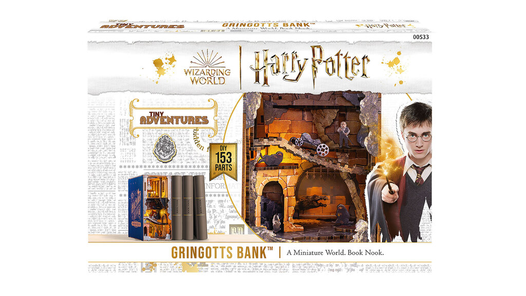 Produktbild von einem Harry Potter Book Nook der Firma Revell. Motiv Gringotts Bank. 